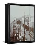 Southern Approach to the Rotherhithe Tunnel, Bermondsey, London, September 1906-null-Framed Stretched Canvas