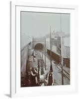 Southern Approach to the Rotherhithe Tunnel, Bermondsey, London, September 1906-null-Framed Photographic Print