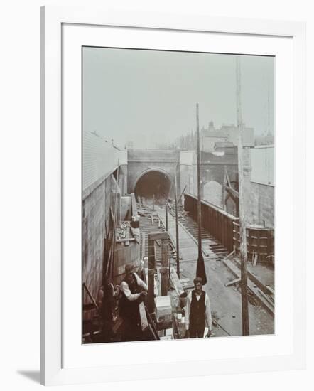 Southern Approach to the Rotherhithe Tunnel, Bermondsey, London, September 1906-null-Framed Photographic Print