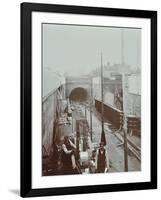 Southern Approach to the Rotherhithe Tunnel, Bermondsey, London, September 1906-null-Framed Photographic Print