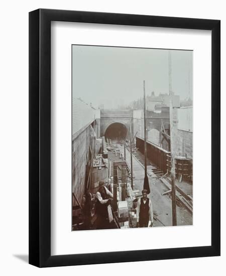 Southern Approach to the Rotherhithe Tunnel, Bermondsey, London, September 1906-null-Framed Premium Photographic Print