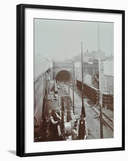 Southern Approach to the Rotherhithe Tunnel, Bermondsey, London, September 1906-null-Framed Photographic Print