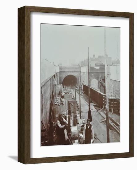 Southern Approach to the Rotherhithe Tunnel, Bermondsey, London, September 1906-null-Framed Photographic Print