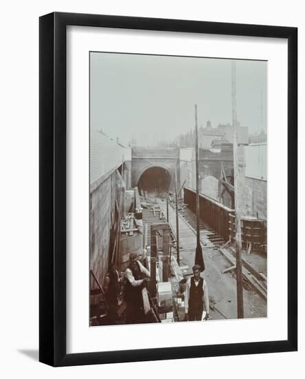 Southern Approach to the Rotherhithe Tunnel, Bermondsey, London, September 1906-null-Framed Photographic Print