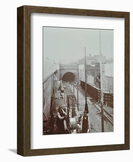 Southern Approach to the Rotherhithe Tunnel, Bermondsey, London, September 1906-null-Framed Photographic Print