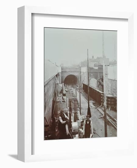 Southern Approach to the Rotherhithe Tunnel, Bermondsey, London, September 1906-null-Framed Photographic Print