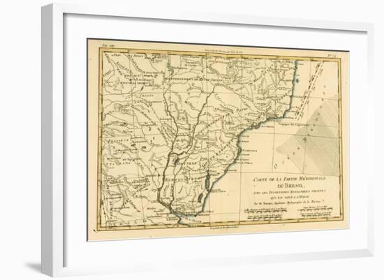 Southern Brazil, from 'Atlas De Toutes Les Parties Connues Du Globe Terrestre' by Guillaume…-Charles Marie Rigobert Bonne-Framed Giclee Print