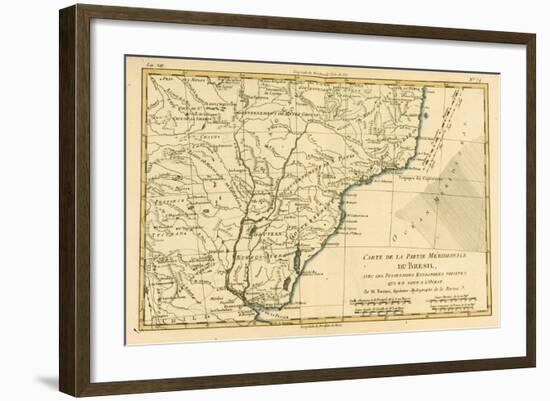 Southern Brazil, from 'Atlas De Toutes Les Parties Connues Du Globe Terrestre' by Guillaume…-Charles Marie Rigobert Bonne-Framed Giclee Print