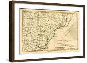 Southern Brazil, from 'Atlas De Toutes Les Parties Connues Du Globe Terrestre' by Guillaume…-Charles Marie Rigobert Bonne-Framed Giclee Print