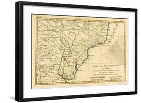 Southern Brazil, from 'Atlas De Toutes Les Parties Connues Du Globe Terrestre' by Guillaume…-Charles Marie Rigobert Bonne-Framed Giclee Print