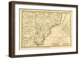 Southern Brazil, from 'Atlas De Toutes Les Parties Connues Du Globe Terrestre' by Guillaume…-Charles Marie Rigobert Bonne-Framed Giclee Print