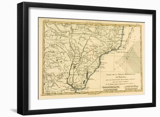 Southern Brazil, from 'Atlas De Toutes Les Parties Connues Du Globe Terrestre' by Guillaume…-Charles Marie Rigobert Bonne-Framed Giclee Print