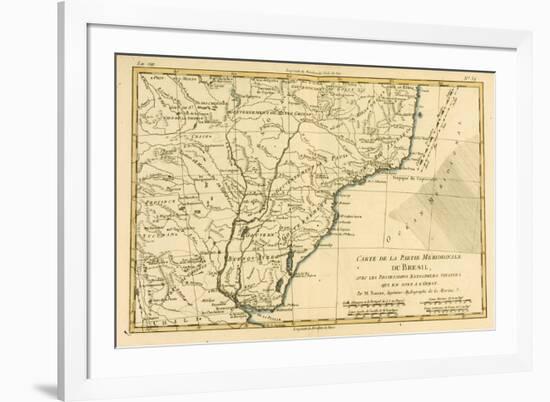 Southern Brazil, from 'Atlas De Toutes Les Parties Connues Du Globe Terrestre' by Guillaume…-Charles Marie Rigobert Bonne-Framed Giclee Print