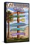 Southern California Beaches - Destination Sign-Lantern Press-Framed Stretched Canvas