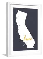 Southern California - Home State - Outline-Lantern Press-Framed Art Print