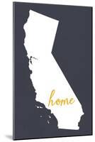 Southern California - Home State - Outline-Lantern Press-Mounted Art Print