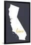 Southern California - Home State - Outline-Lantern Press-Framed Art Print