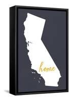 Southern California - Home State - Outline-Lantern Press-Framed Stretched Canvas