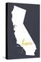 Southern California - Home State - Outline-Lantern Press-Stretched Canvas