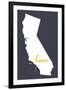 Southern California - Home State - Outline-Lantern Press-Framed Art Print