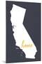 Southern California - Home State - Outline-Lantern Press-Mounted Art Print