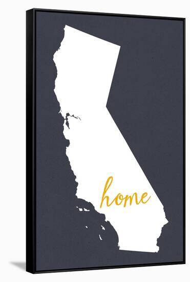 Southern California - Home State - Outline-Lantern Press-Framed Stretched Canvas