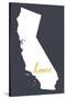 Southern California - Home State - Outline-Lantern Press-Stretched Canvas