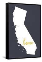 Southern California - Home State - Outline-Lantern Press-Framed Stretched Canvas