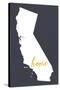 Southern California - Home State - Outline-Lantern Press-Stretched Canvas