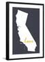 Southern California - Home State - Outline-Lantern Press-Framed Art Print