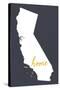 Southern California - Home State - Outline-Lantern Press-Stretched Canvas