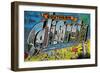 Southern California - Large Letter Scenes-Lantern Press-Framed Art Print