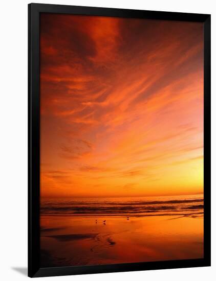 Southern California Sunset at Beach-Mick Roessler-Framed Photographic Print