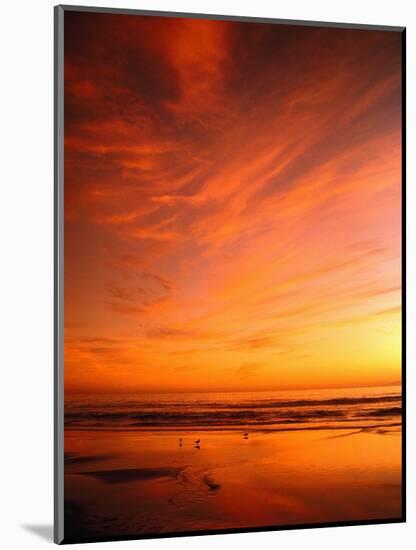 Southern California Sunset at Beach-Mick Roessler-Mounted Photographic Print