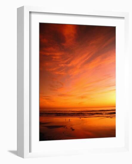 Southern California Sunset at Beach-Mick Roessler-Framed Photographic Print