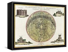 Southern Celestial Planisphere, 1777-Science Source-Framed Stretched Canvas