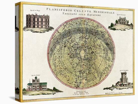 Southern Celestial Planisphere, 1777-Science Source-Stretched Canvas