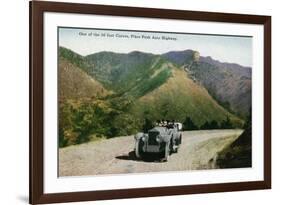 Southern Colorado, View of Tourists Driving on the Pikes Peak Highway-Lantern Press-Framed Premium Giclee Print
