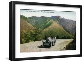 Southern Colorado, View of Tourists Driving on the Pikes Peak Highway-Lantern Press-Framed Art Print