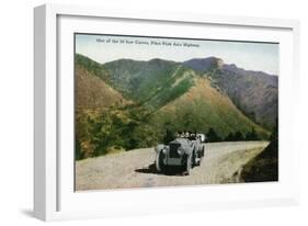 Southern Colorado, View of Tourists Driving on the Pikes Peak Highway-Lantern Press-Framed Art Print