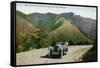 Southern Colorado, View of Tourists Driving on the Pikes Peak Highway-Lantern Press-Framed Stretched Canvas