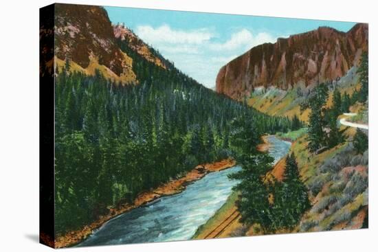 Southern Colorado, View of Upper Rio Grande River between Del Norte and Creede-Lantern Press-Stretched Canvas