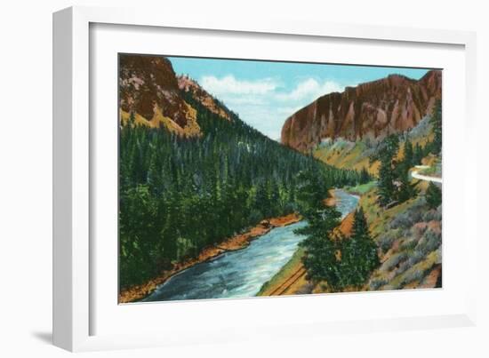 Southern Colorado, View of Upper Rio Grande River between Del Norte and Creede-Lantern Press-Framed Art Print