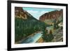 Southern Colorado, View of Upper Rio Grande River between Del Norte and Creede-Lantern Press-Framed Art Print