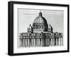 Southern Facade of St. Peter's Basilica in Vatican from Drawing by Michelangelo-null-Framed Giclee Print