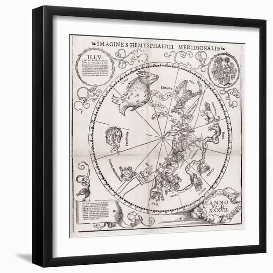 Southern Hemisphere Star Chart, 1537-Middle Temple Library-Framed Photographic Print