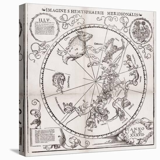 Southern Hemisphere Star Chart, 1537-Middle Temple Library-Stretched Canvas