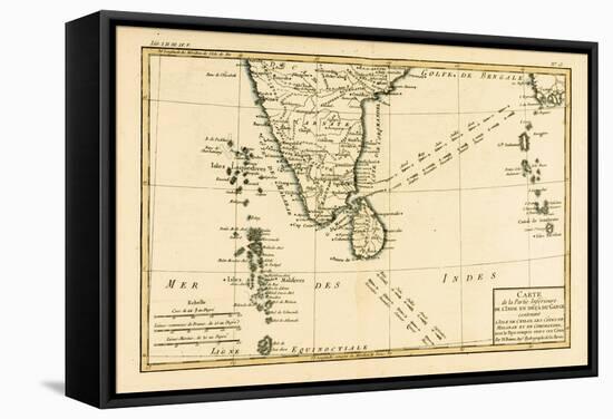 Southern India and Ceylon, from 'Atlas De Toutes Les Parties Connues Du Globe Terrestre' by…-Charles Marie Rigobert Bonne-Framed Stretched Canvas