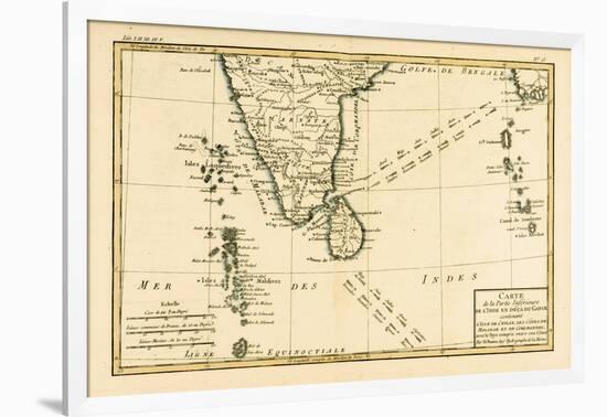 Southern India and Ceylon, from 'Atlas De Toutes Les Parties Connues Du Globe Terrestre' by…-Charles Marie Rigobert Bonne-Framed Giclee Print