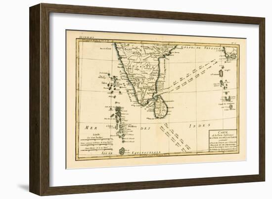 Southern India and Ceylon, from 'Atlas De Toutes Les Parties Connues Du Globe Terrestre' by…-Charles Marie Rigobert Bonne-Framed Giclee Print